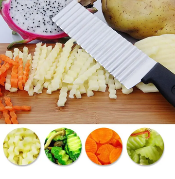 Potato French Fries Cutter Wavy Crinkle Knife
