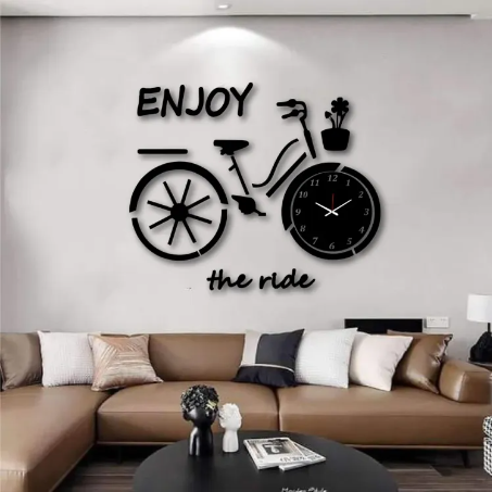 New 3D bicycle style Wall Clock