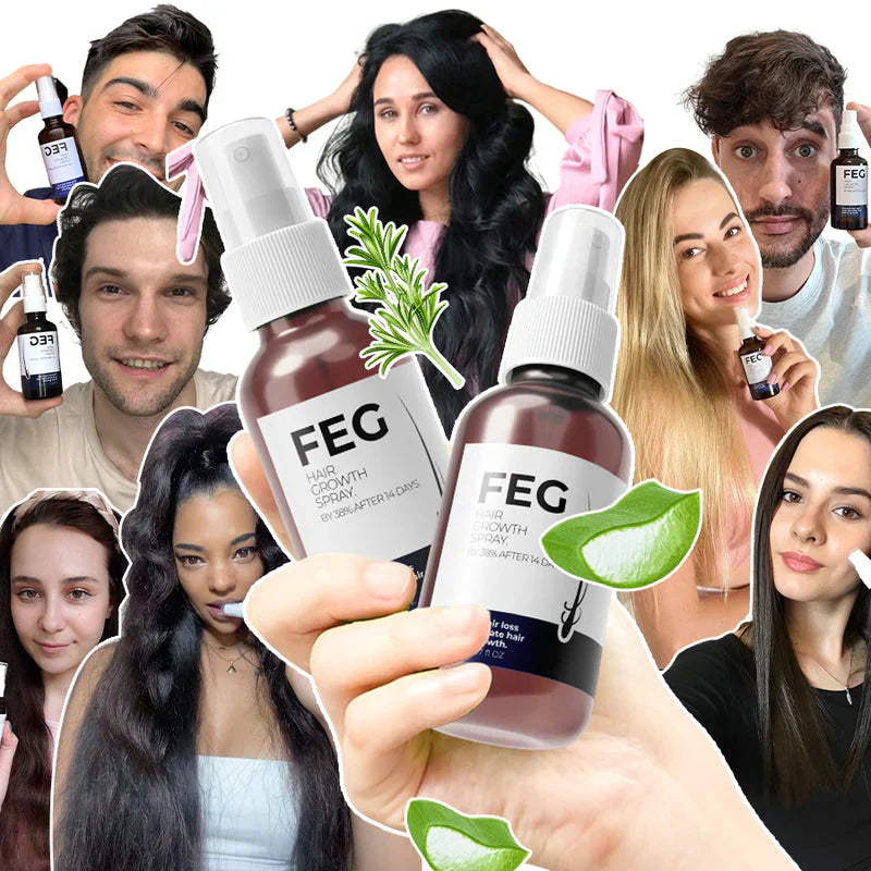 Feg Plus Hair Growth Serum Spray 50ml | 22% Seaweed Extract, Rosemary, Redensyl, Anagain & 5% Minoxidil | Anti Hair Loss, Regrowth Treatment