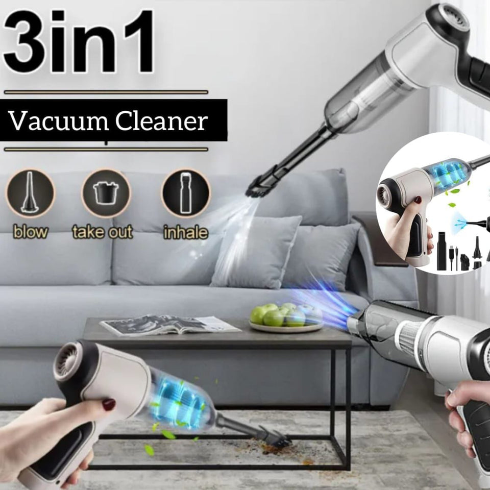3 In 1 Portable Vacuum Cleaner Wireless Hand-held Cleaning For Car Home (pc As-228)