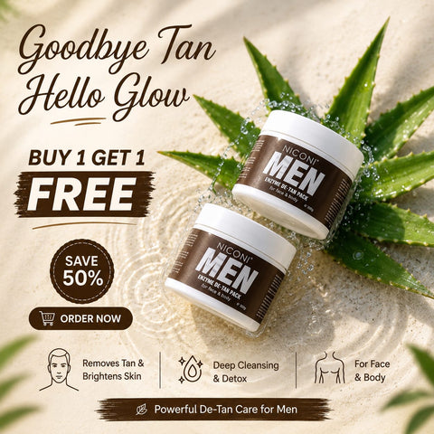 Niconi Men Enzyme De Tan Pack For Face And Body ( buy 1 get 1 free )