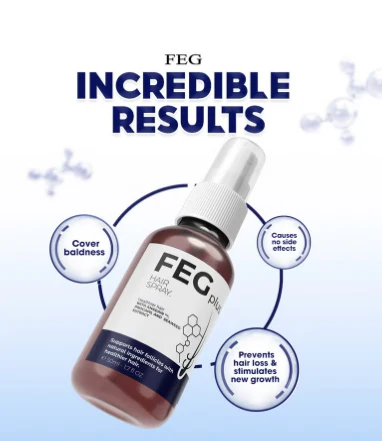 Feg Plus Hair Growth Serum Spray 50ml | 22% Seaweed Extract, Rosemary, Redensyl, Anagain & 5% Minoxidil | Anti Hair Loss, Regrowth Treatment