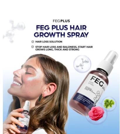 Feg Plus Hair Growth Serum Spray 50ml | 22% Seaweed Extract, Rosemary, Redensyl, Anagain & 5% Minoxidil | Anti Hair Loss, Regrowth Treatment
