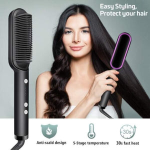 Hair Electric Straightener & Curl Comb