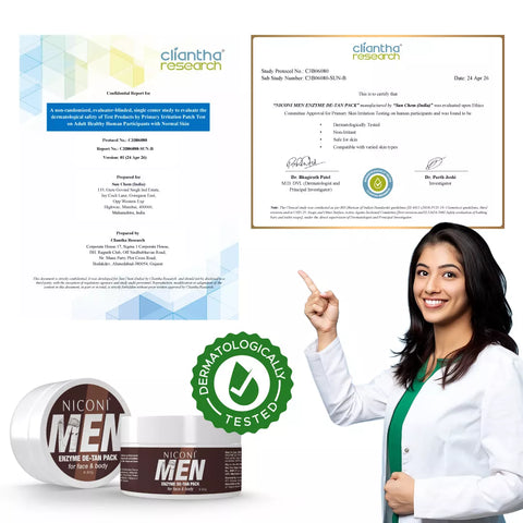 Niconi Men Enzyme De Tan Pack For Face And Body 300g